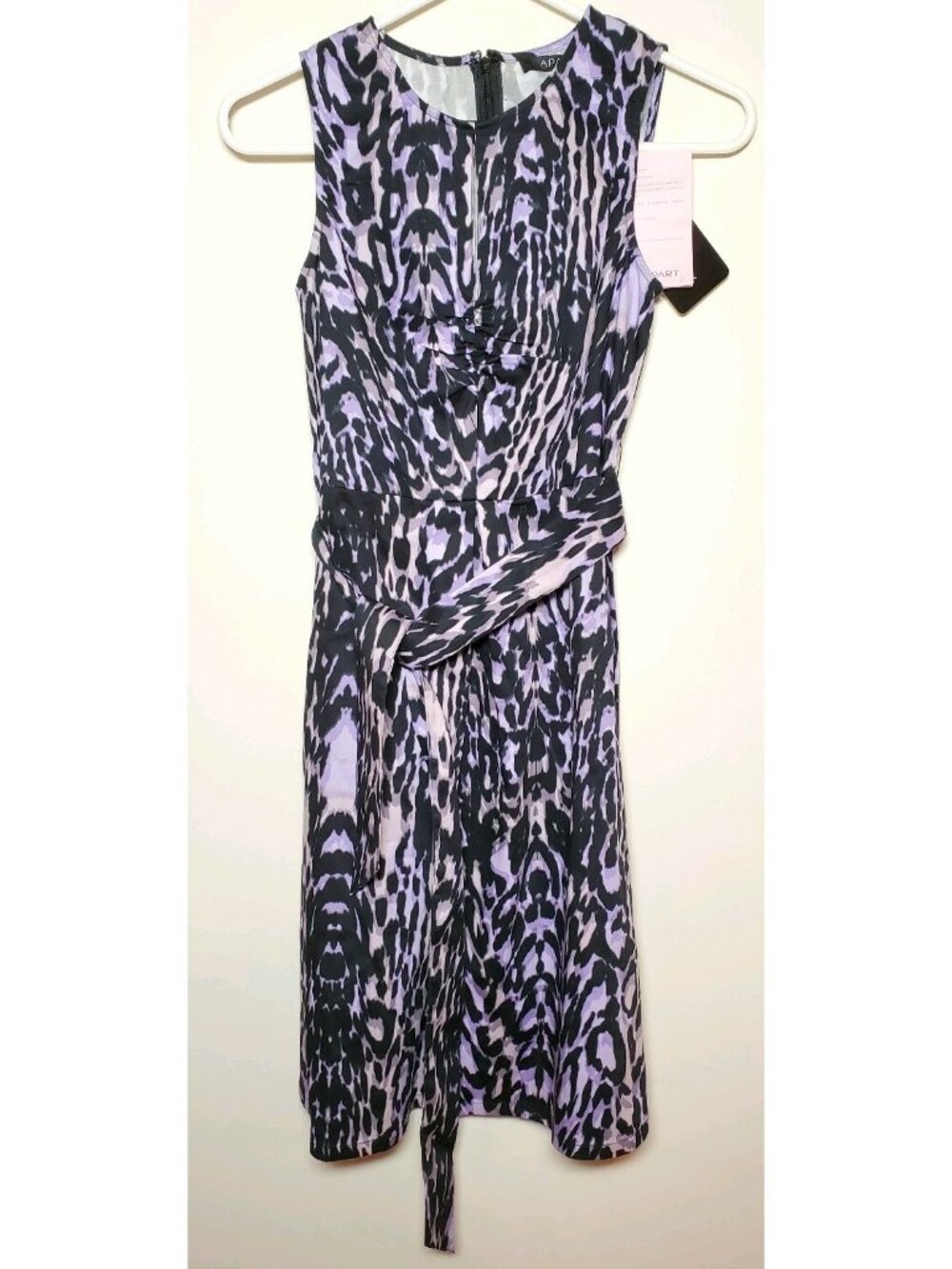 Apart Women's Size 0 Sleeveless Purple Print Dress  New / Tags